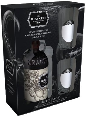 Kraken Black Spiced Rum Gift Set with 2 Color Changing Glasses