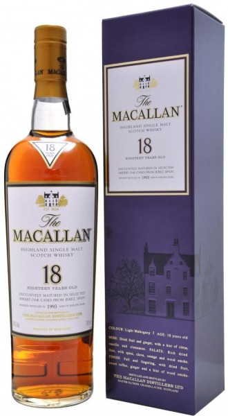 Macallan 18 Year Single Malt Scotch Bottles And Cases