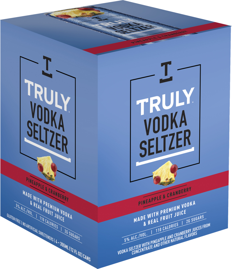 Truly Pineapple Cranberry Vodka Seltzer 4-Pack Cans 12 oz