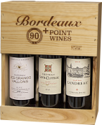 90+ Point Wines - 3 Bottle Bordeaux Rouge Wood Gift Box 0
