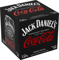 Jack Daniel's Whiskey & Coke 4-Pack Cans 355ml