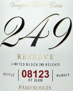 Vineyard Block Estate - Block 249 Paso Robles Red Blend 2020