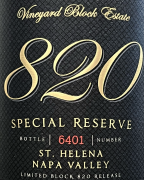Vineyard Block Estate - Block 820 St. Helena Special Reserve Cabernet Sauvignon 2020